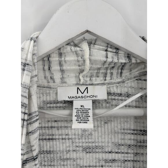 Magaschoni Duster Cardigan Sweater Womens XL Heather Gray Stretchy Knit Open - Picture 6 of 15